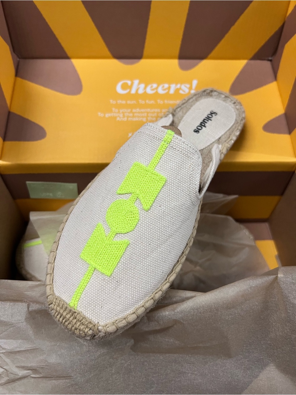 Soludos x Molyan Neon Smoking Mule Espadrilles NEW - Picture 5 of 11